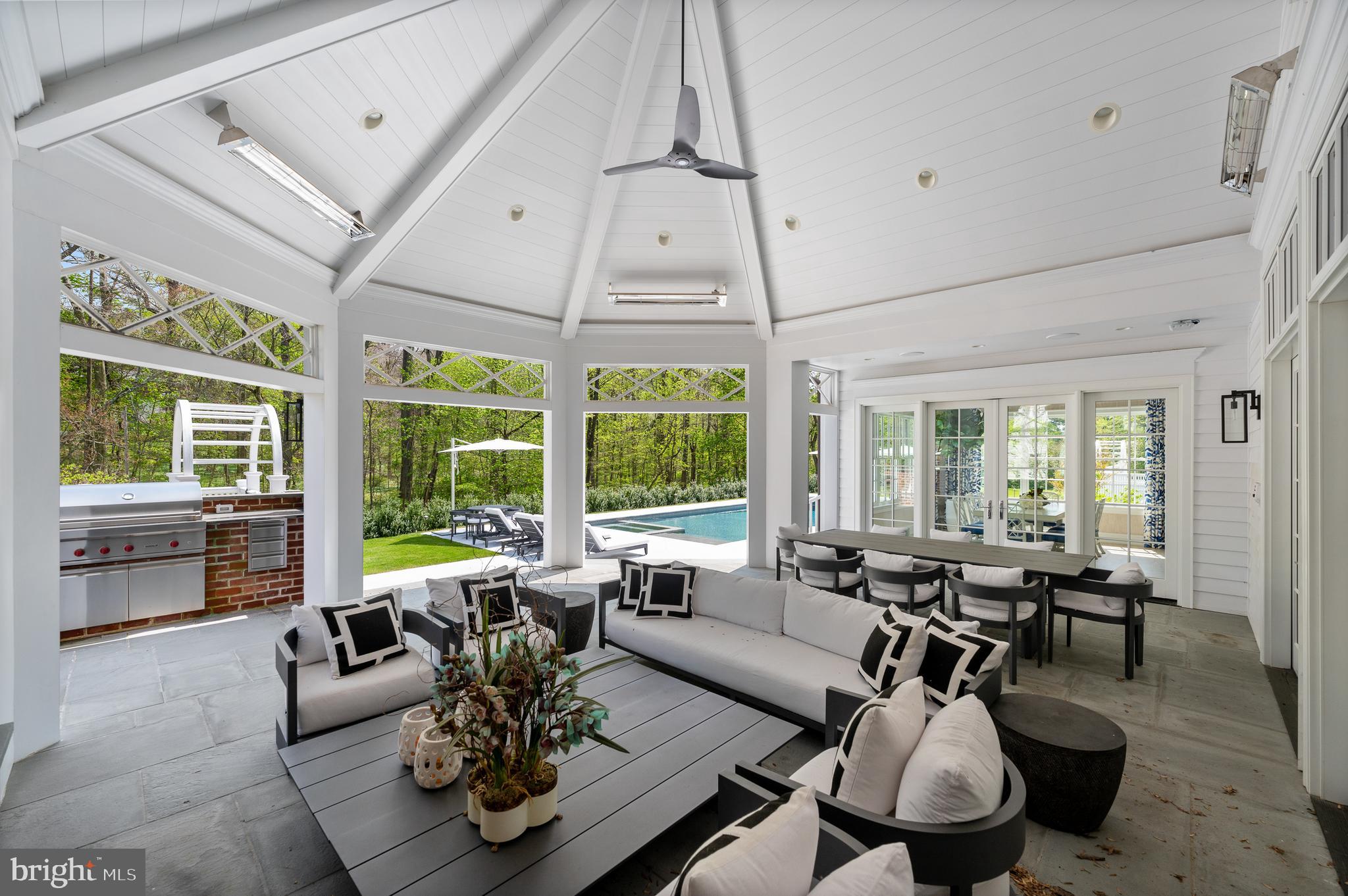 431 Boxwood Road Bryn Mawr, PA 19010 - Photo 78 of 83 Outdoor Room w/ vaulted ceilings and fan