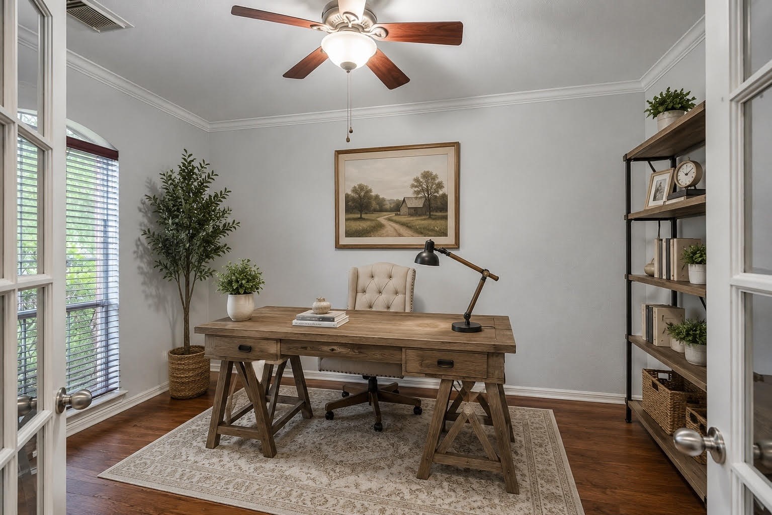 10410 Pitcataway Drive Spring, TX 77379 - Photo 6 of 47 French doors lead into the study / work from home area, which has lots of natural light, could be a flex space for your family. Virtually staged to show potential.