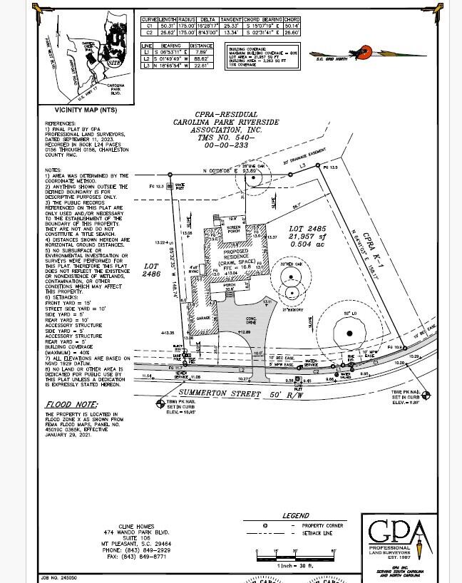 3873 Summerton Street Mount Pleasant, SC 29466 - Photo 4 of 74 3873 Site Plan
