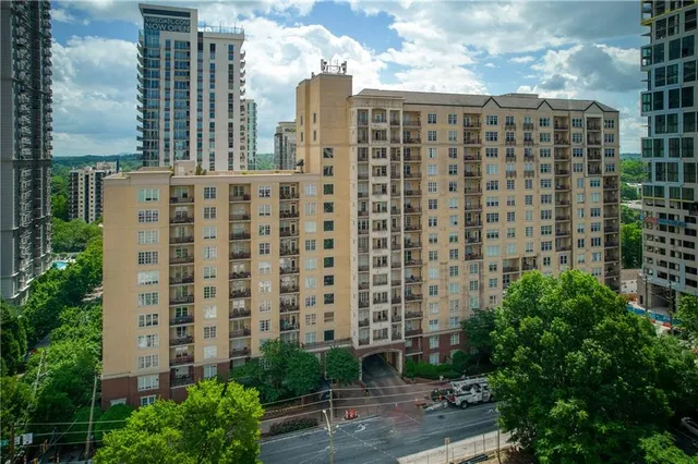 a view of a tall building
