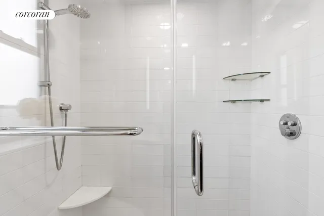 a bathroom with a shower