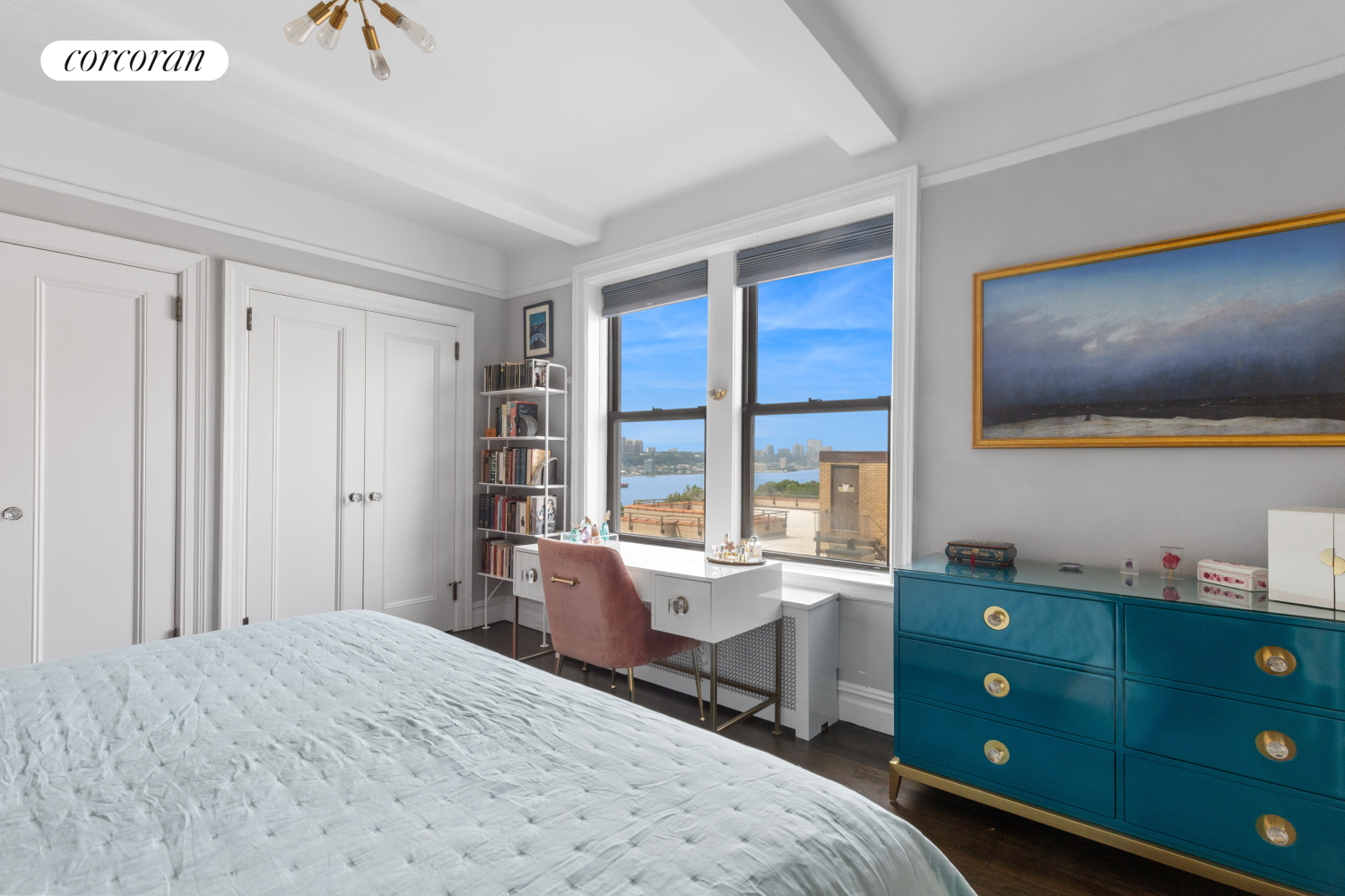 340 Riverside Drive, Unit 8C Manhattan, NY 10025 - Photo 7 of 12 a bedroom with a bed and a window