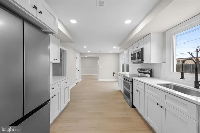 an empty room with windows