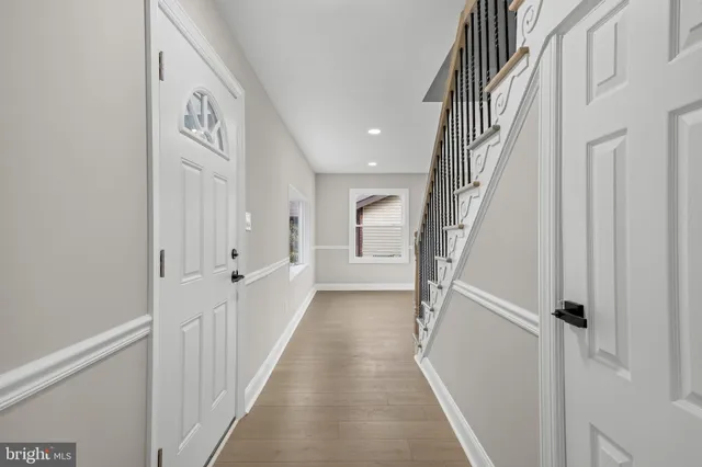 a view of hallway with stairs