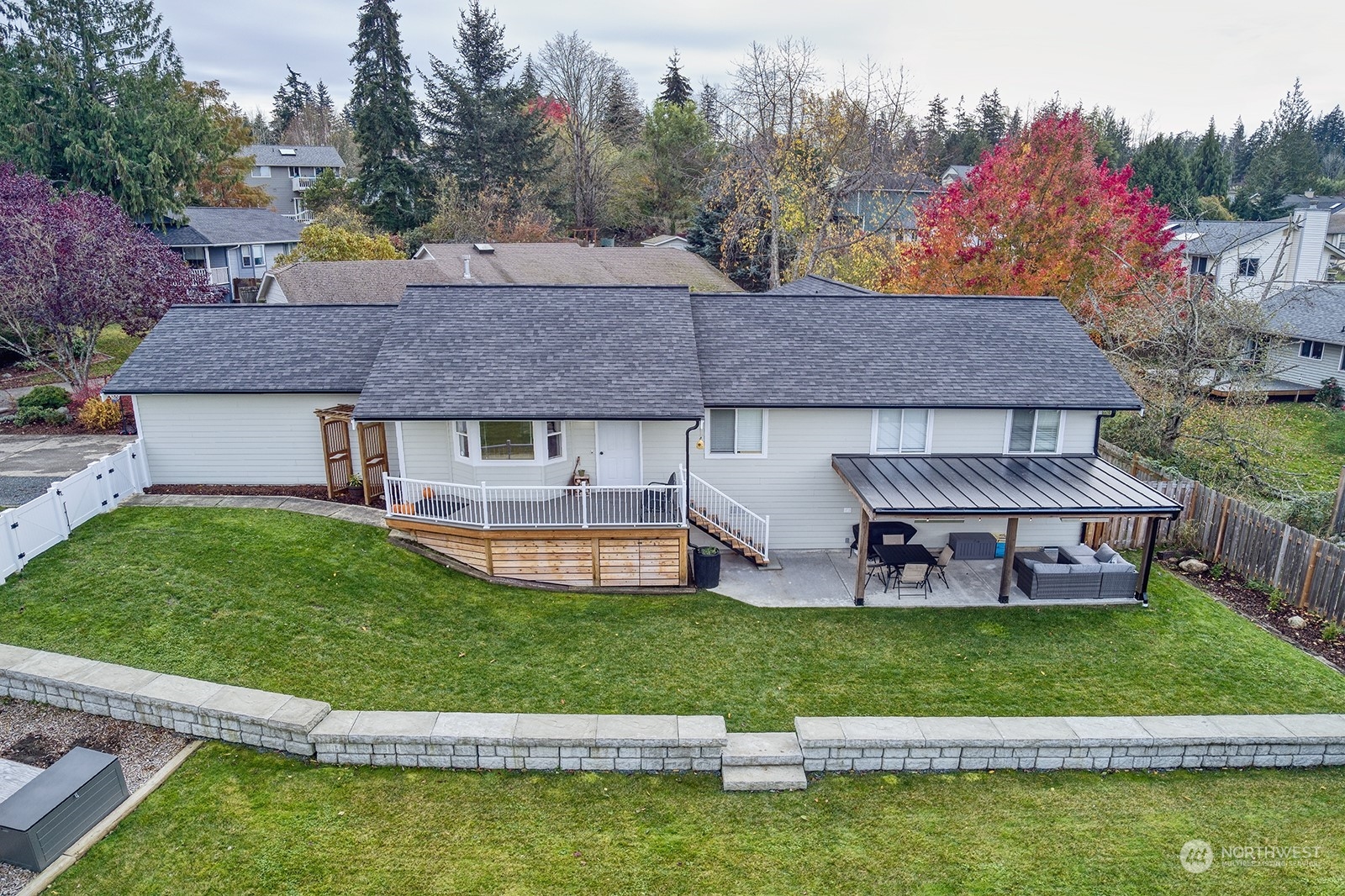 3978 Roma Court Bellingham, WA 98226 - Photo 2 of 38 a aerial view of a house with a garden and swimming pool