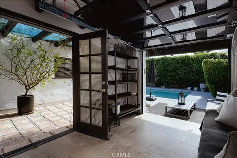 a view of porch with seating space