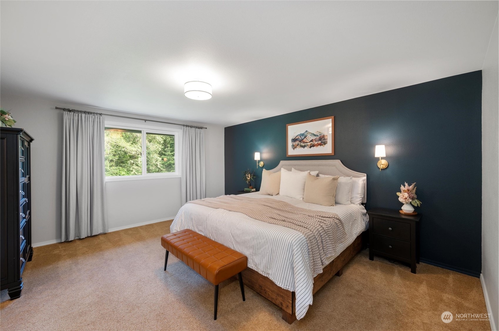 5052 Noon Road Bellingham, WA 98226 - Photo 25 of 40 a bedroom with a bed and a night stand