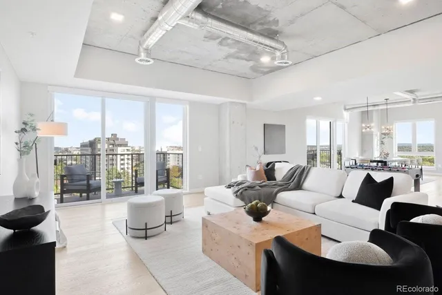 a living room with furniture and a view of living room