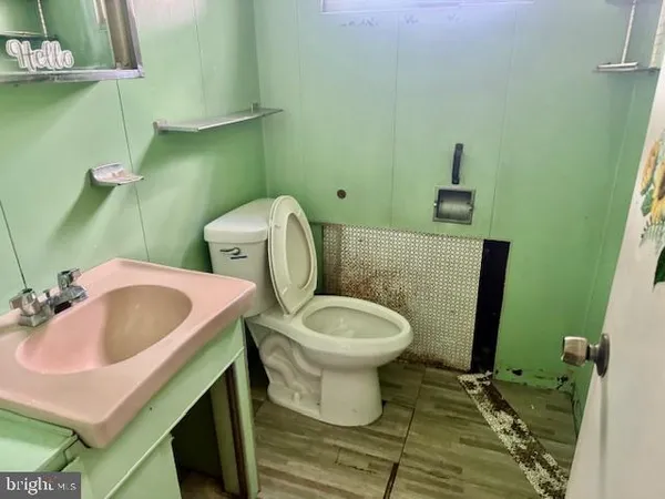 a bathroom with a sink and toilet