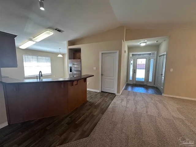 wooden floor in a kitchen