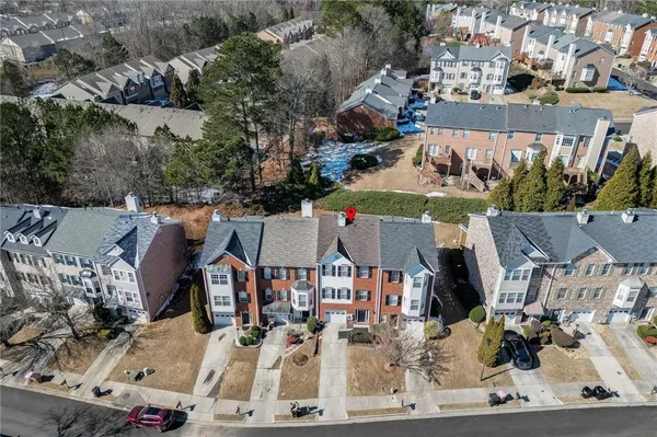 an aerial view of multiple house