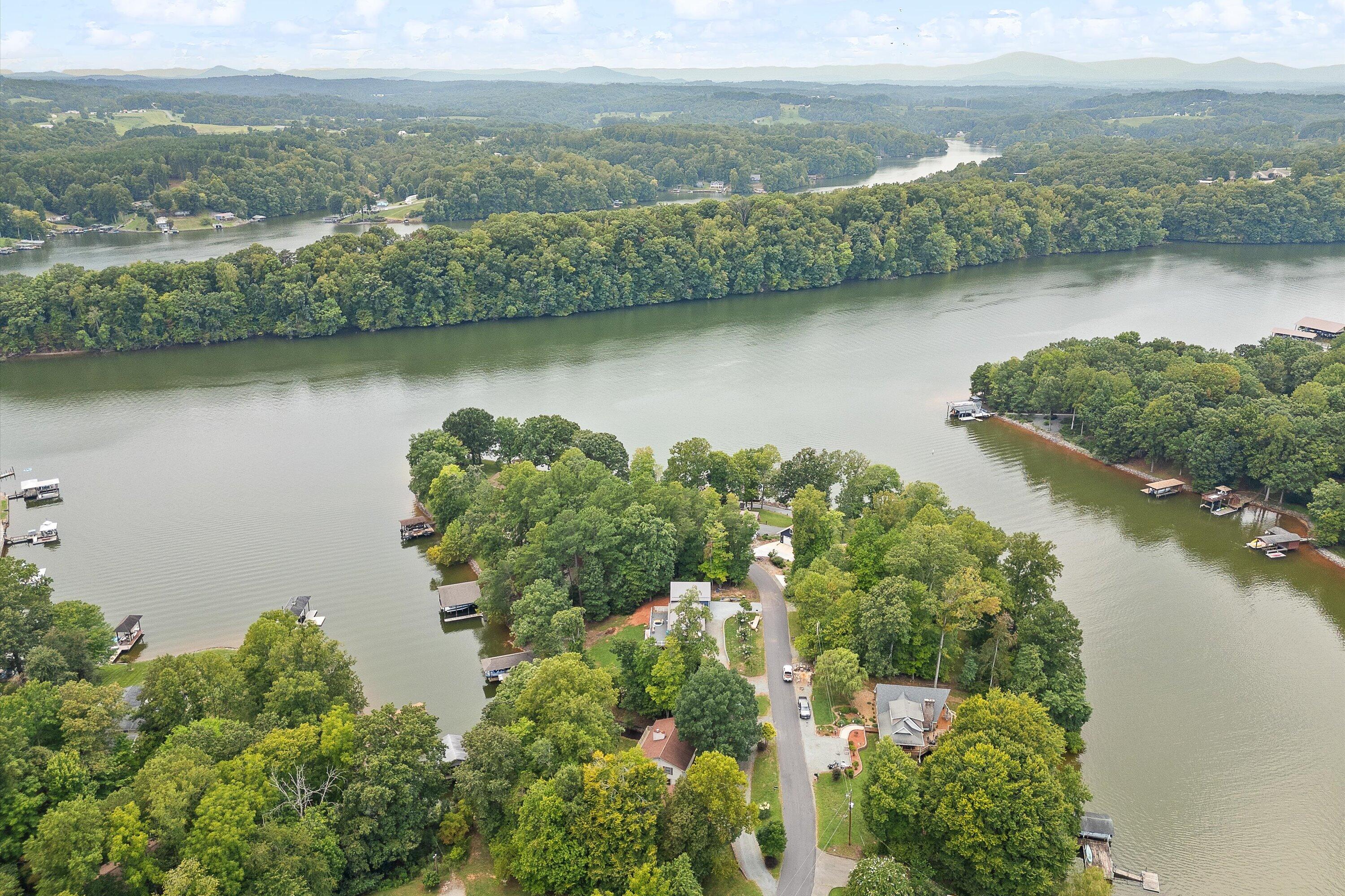 259 Brooks Point Lane Union Hall, VA 24176 - Photo 47 of 59 an aerial view of a houses with a lake view