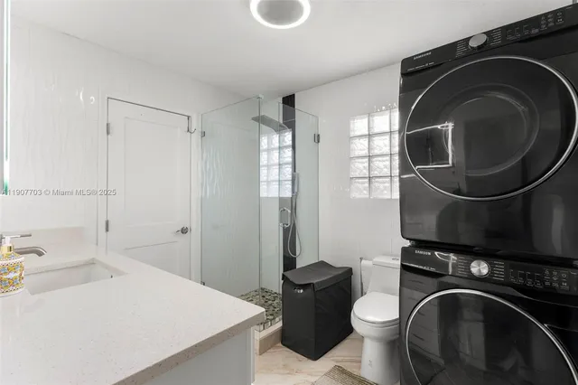 a room with a washer and dryer