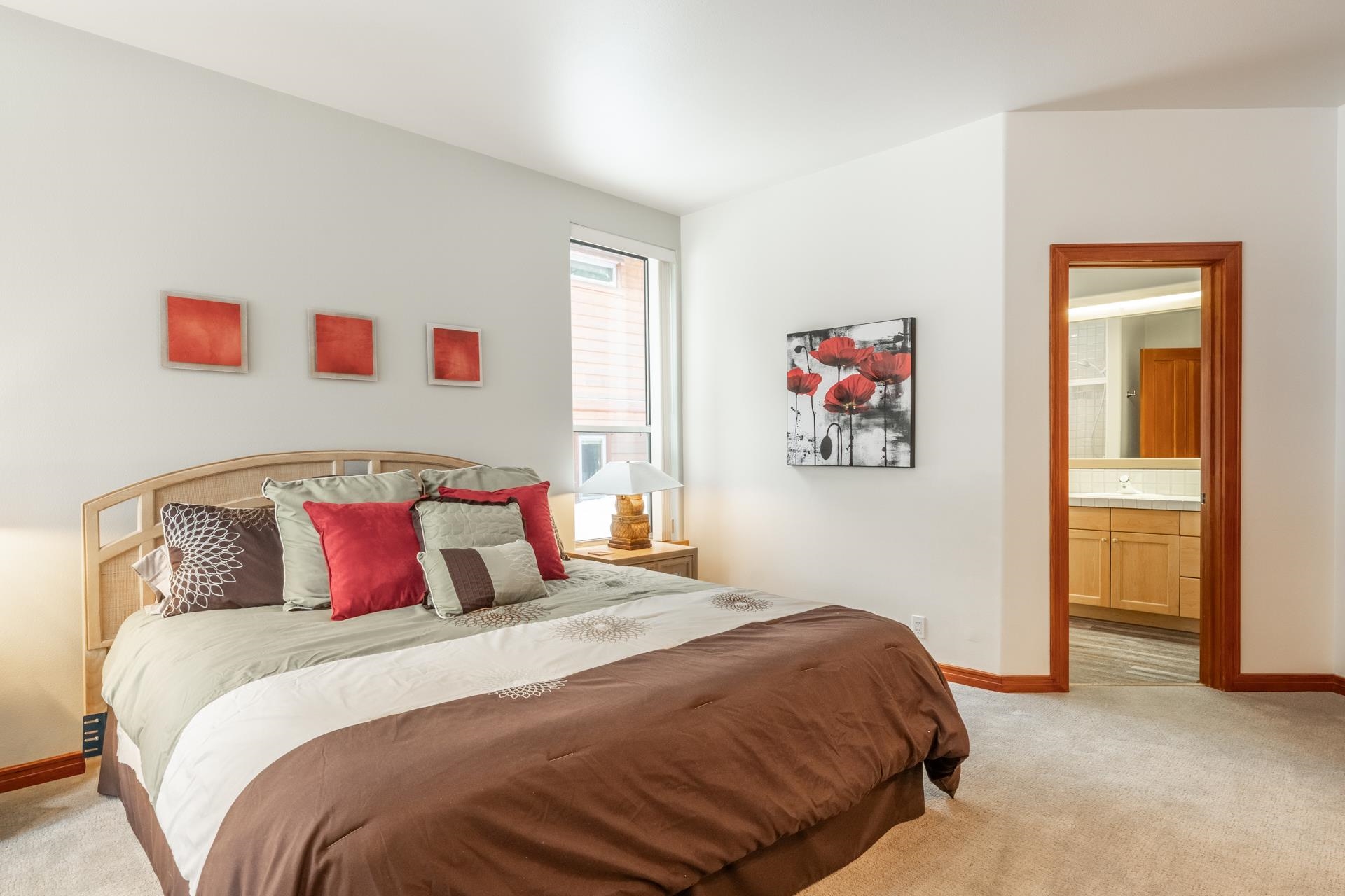 244 Ridge Way Mammoth Lakes, CA 93546 - Photo 38 of 49 Bedroom featuring light carpet and connected bathroom