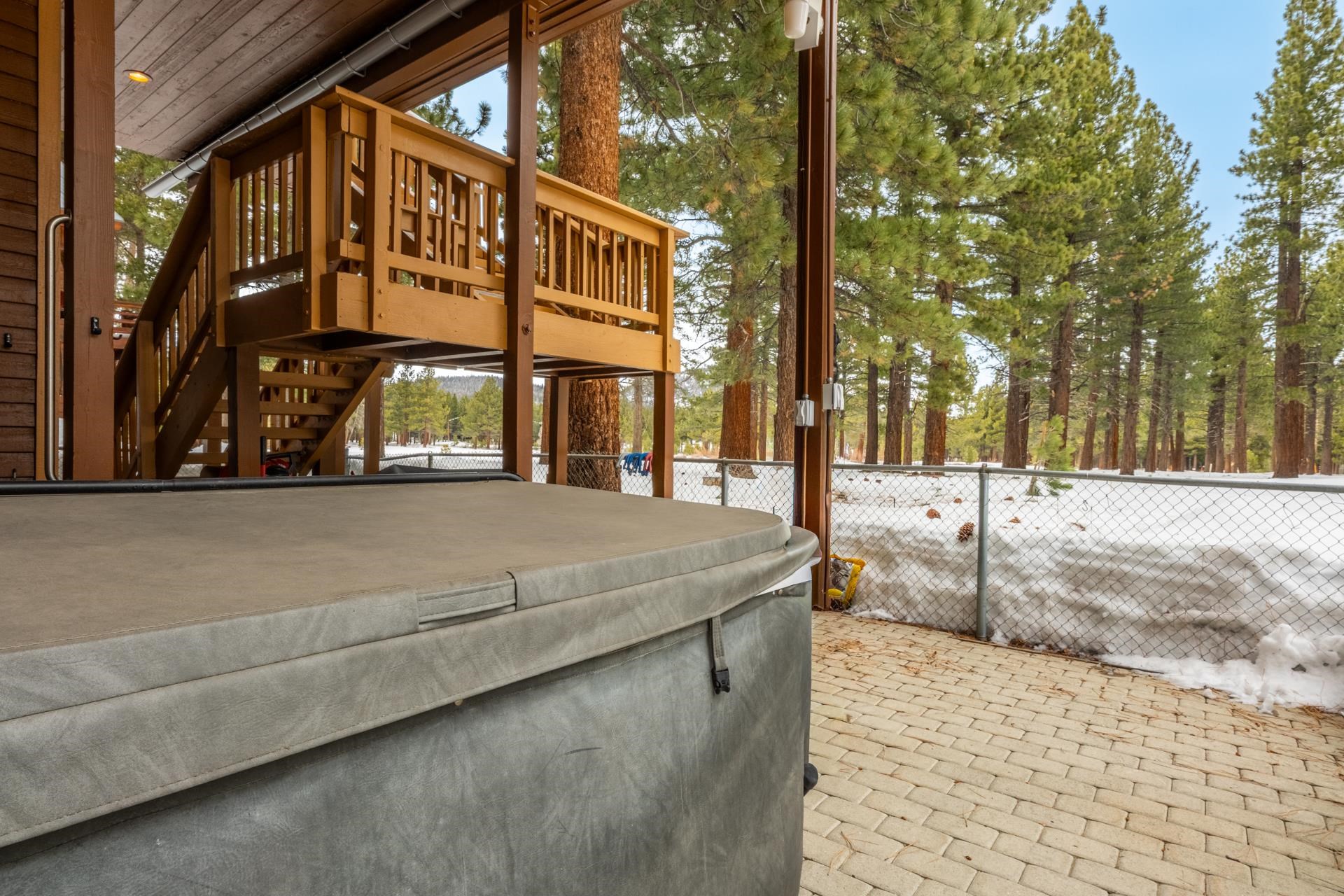 244 Ridge Way Mammoth Lakes, CA 93546 - Photo 45 of 49 View of patio / terrace featuring a hot tub and a wooden deck