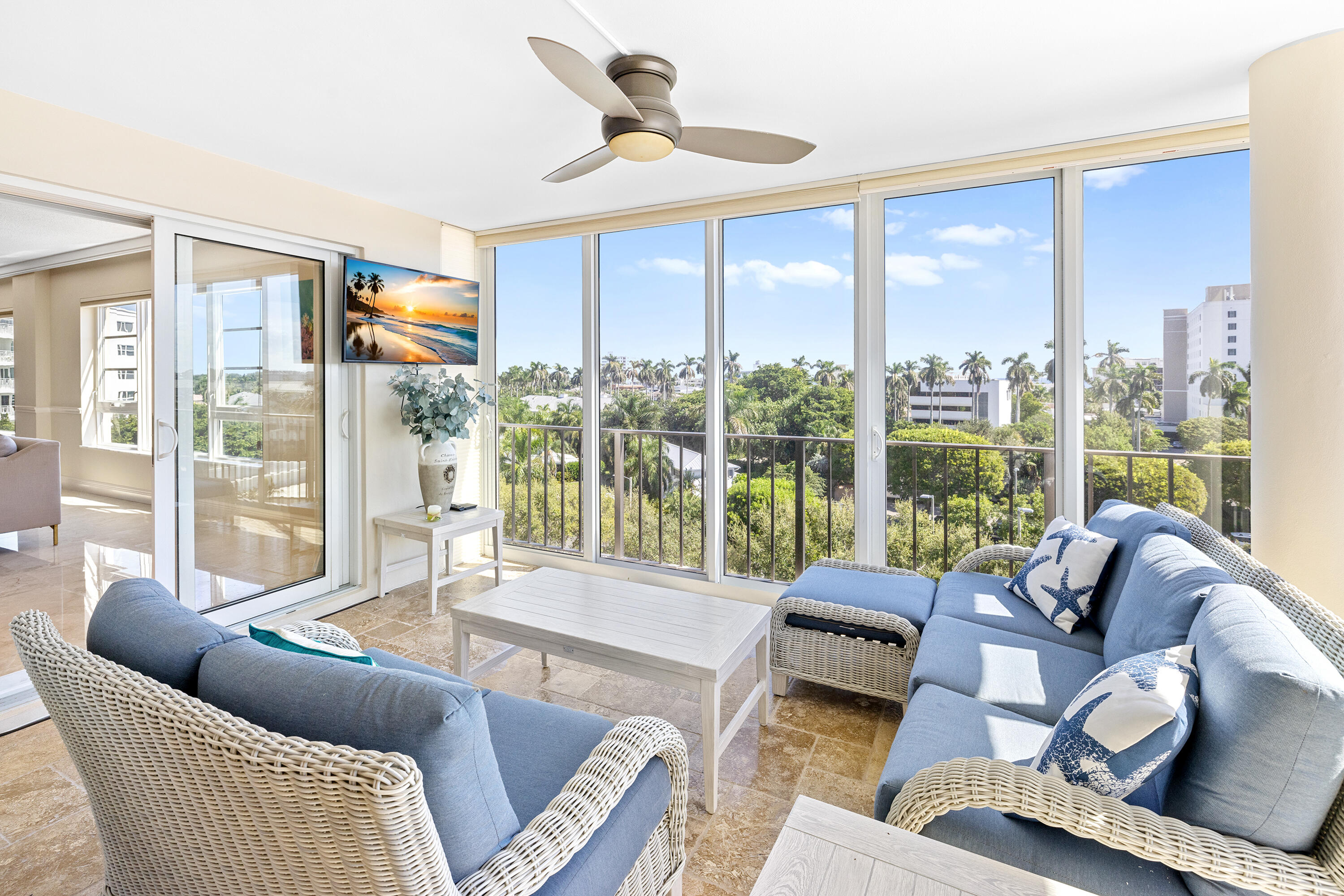 50 E Road, Unit 6E Delray Beach, FL 33483 - Photo 4 of 36 a living room with furniture and a large window