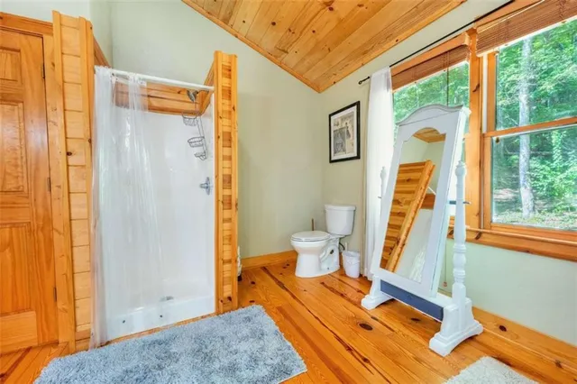 a front view of a house with wooden floor and a potted plant