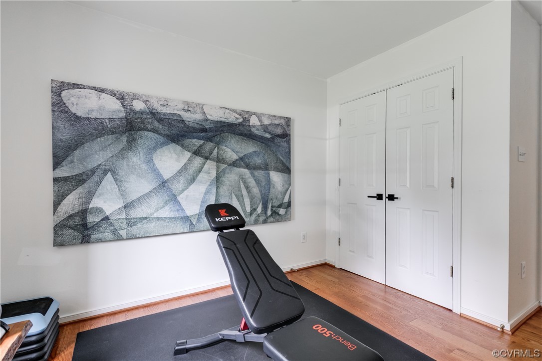 8126 Lethbridge Road Richmond, VA 23235 - Photo 24 of 40 Workout area featuring wood flooring