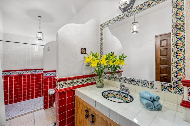 a view of a dining area with furniture