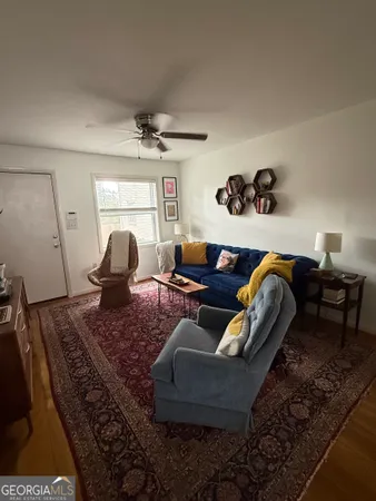 a living room with furniture