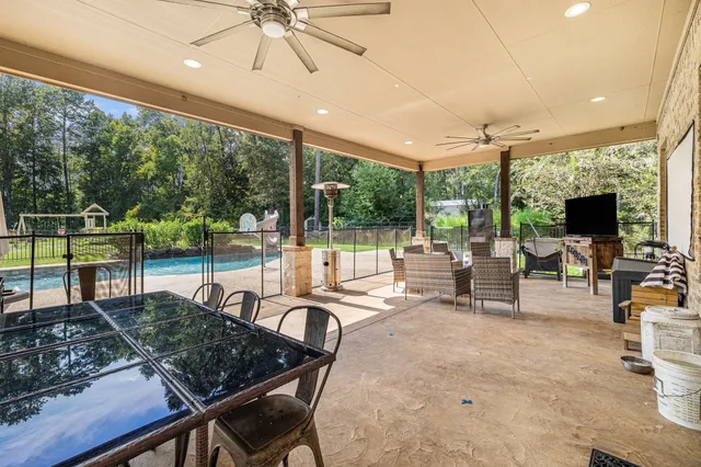 a outdoor space with furniture