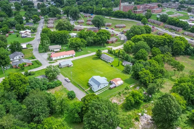 an aerial view of a house
