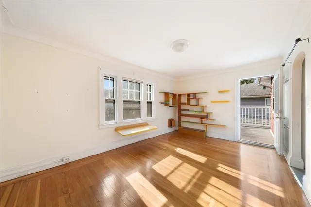 a view of a bedroom with furniture and staircase