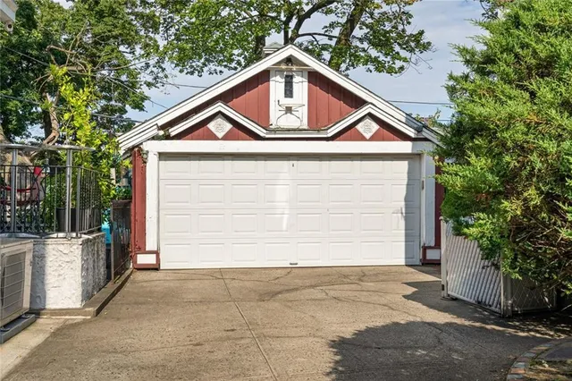 a view of outdoor space garage and garage
