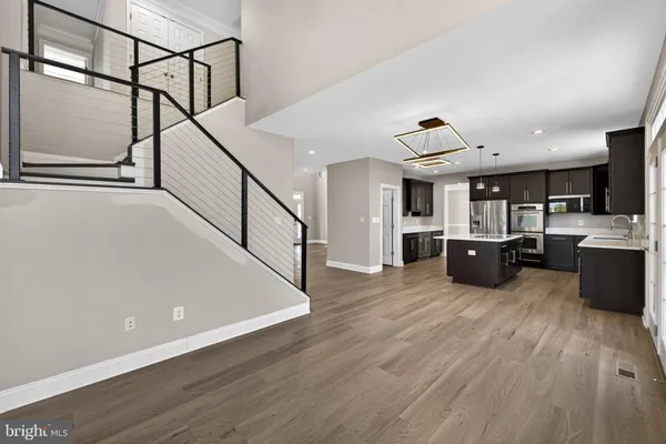 a view of a livingroom with a flat screen tv
