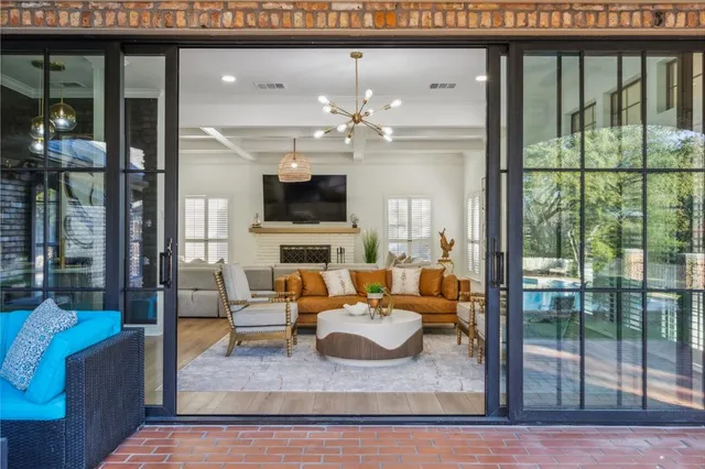 a living room with furniture