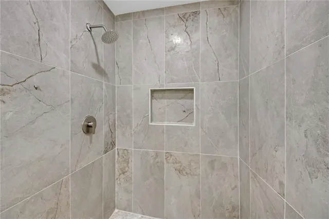 a bathroom with a shower