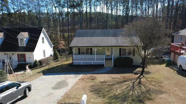 a house view with a seating space