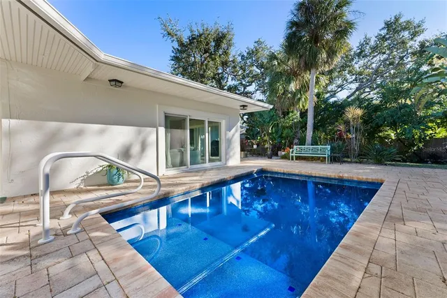 a view of a tree in a yard