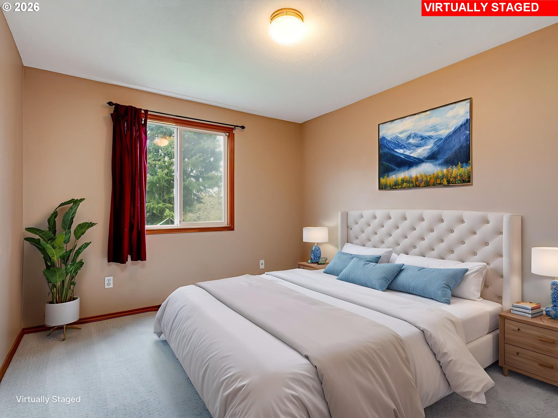 1250 South Cedar Loop Canby, OR 97013 - Photo 32 of 42 a bedroom with a bed and a painting on the wall