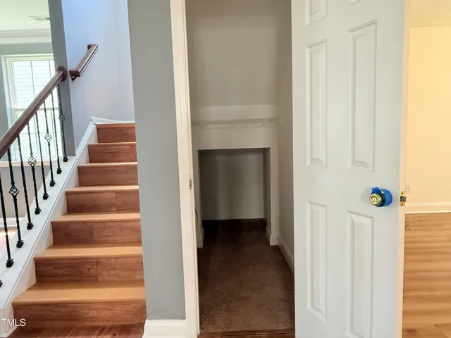 a view of livingroom with wooden floor