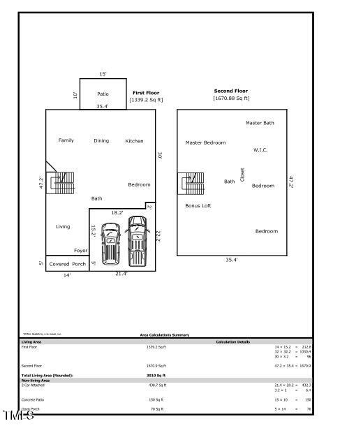 2848 Roundleaf Court Raleigh, NC 27604 - Photo 61 of 61 Floor Plans