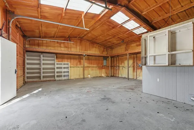 a view of a room with storage area