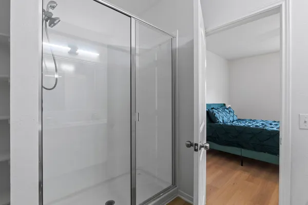 a view of bathroom with shower