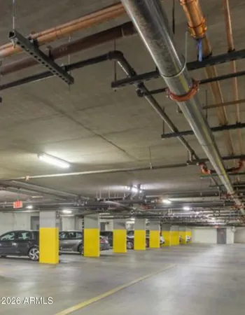 a view of a indoor garage