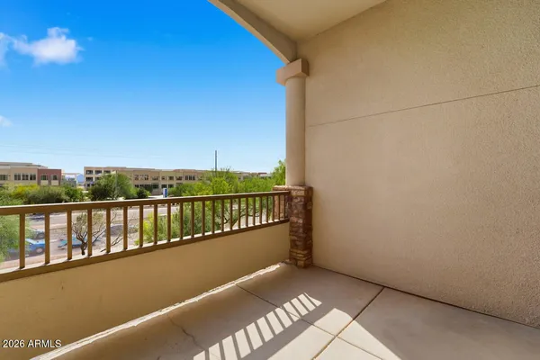 a view of balcony with city view