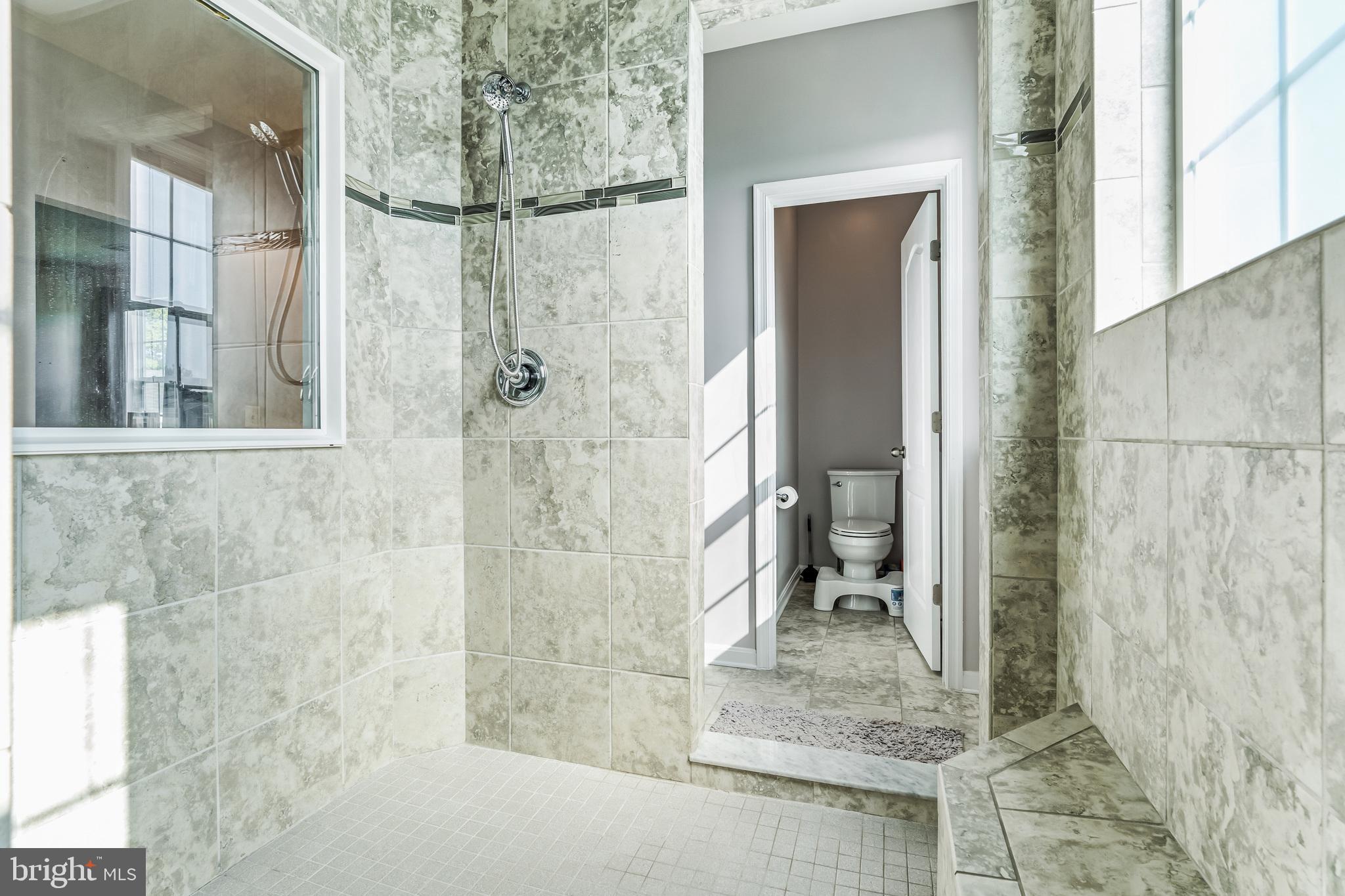 11538 Neon Road Fort Washington, MD 20744 - Photo 8 of 50 a bathroom with a granite countertop shower and a mirror