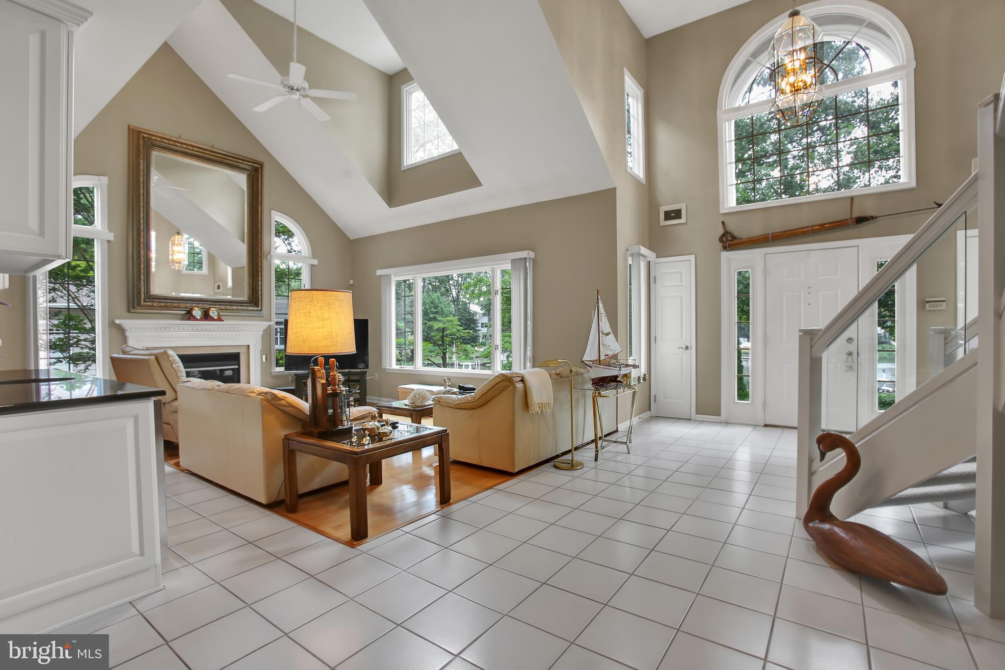 Two-story living room