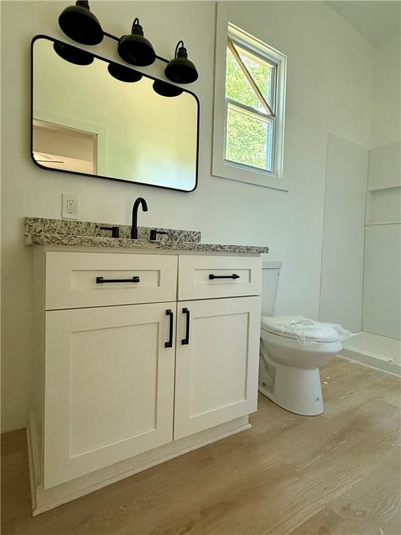 808 Center Street Macon, GA 31217 - Photo 15 of 30 a bathroom with a toilet a sink and mirror