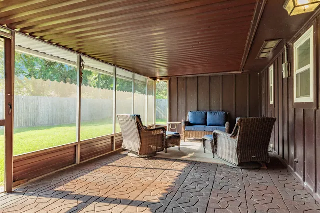 a living room with furniture
