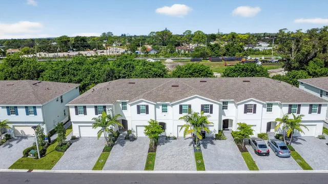an aerial view of multiple house