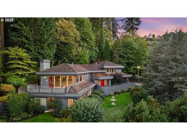 a balcony with a view of a house