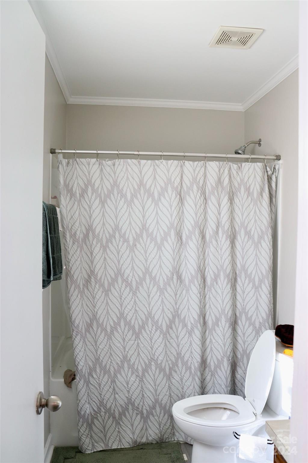 209 Old Williams Road Wingate, NC 28174 - Photo 12 of 13 a white toilet sitting next to a shower curtain