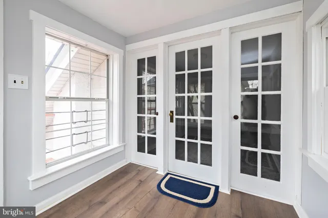 an empty room with windows