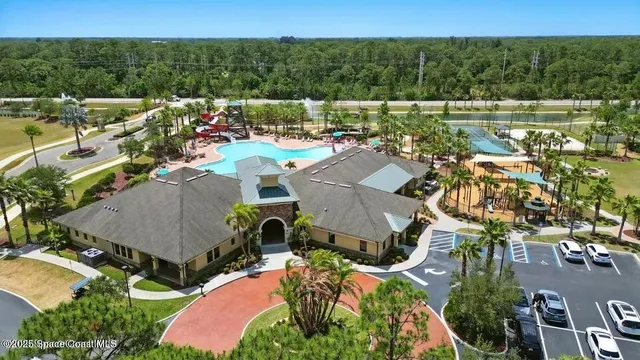 a view of a lake with a yard