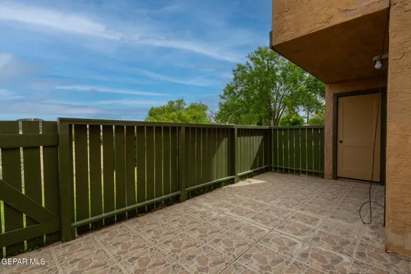 a view of backyard with potted plants